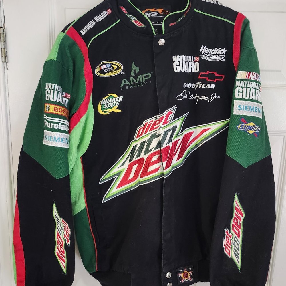 08.	03-06-01 4. #88 Dale Jr Mountain Dew National Guard NASCAR Jacket with Adjus